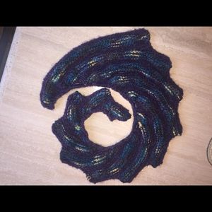 Hand knit scarf.